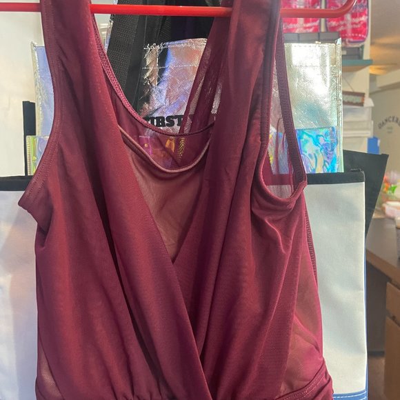 Brand NEW Balera DANCE COSTUME Maroon Size Large Child - Picture 4 of 5